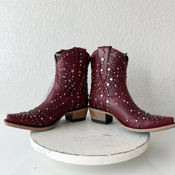Lane SPARKS FLY Womens Cowboy Bootie 5.5 Red Western Cowgirl Boots Pointed Toe - Picture 7 of 11